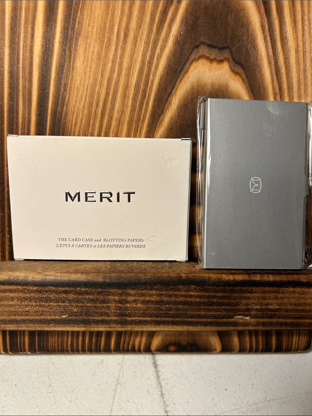 MERIT Gray Card Case with Blotting Papers - Sleek Pocket Holster